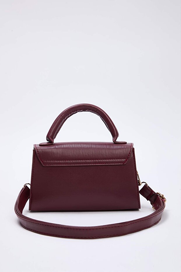 Bordo Gold Toka Detaylı Kadın Mini City Çanta TAKAW26OC00030 - 3