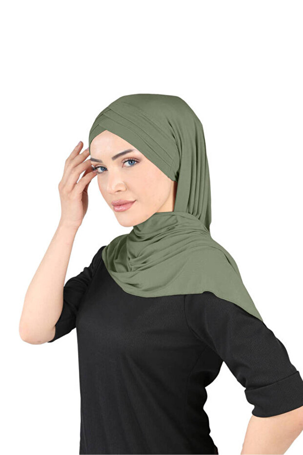 3x Άνετο Σάλι Cross ελαστικό ύφασμα - St 059 Χακί - 2