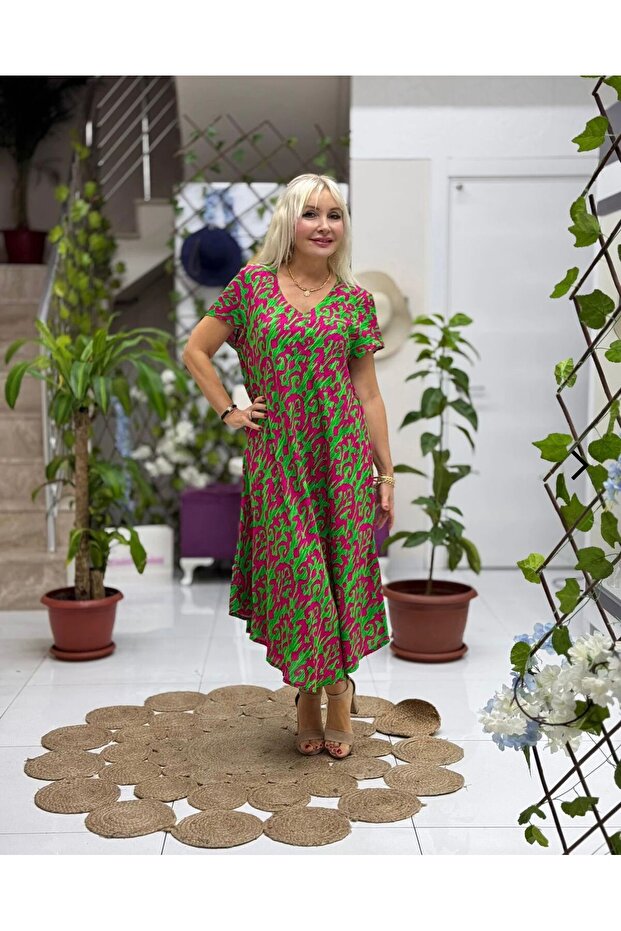 Viskon Frida Elbise - 3