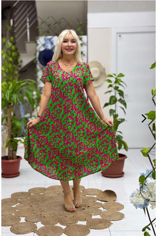 Viskon Frida Elbise - 4