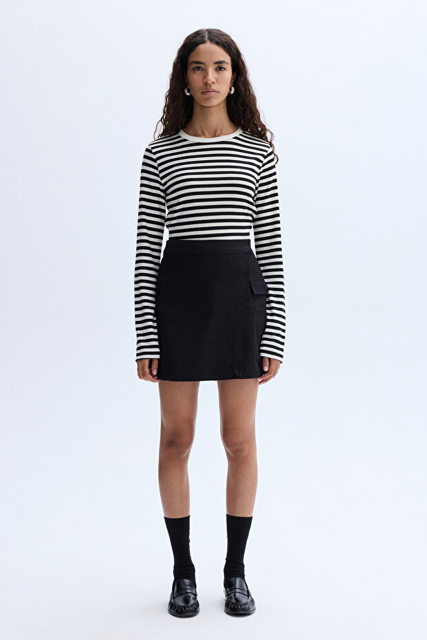 CEPLİ MİNİ ŞORT ETEK - 1