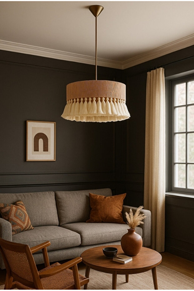 Bohem Avize Rustik Avize Hasır Avize Jüt Avize Makrome Avize Püsküllü Avize Jd100 - 2