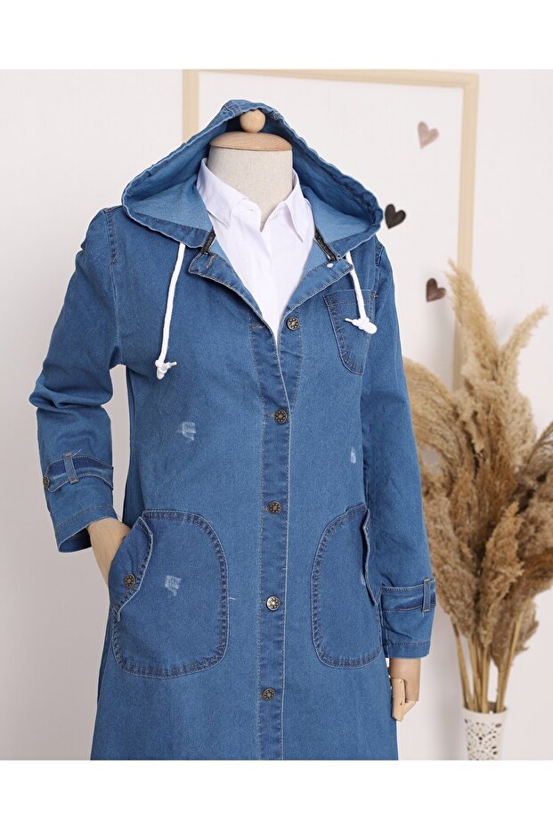 Laci Fold Pocket Denim Cap - 4