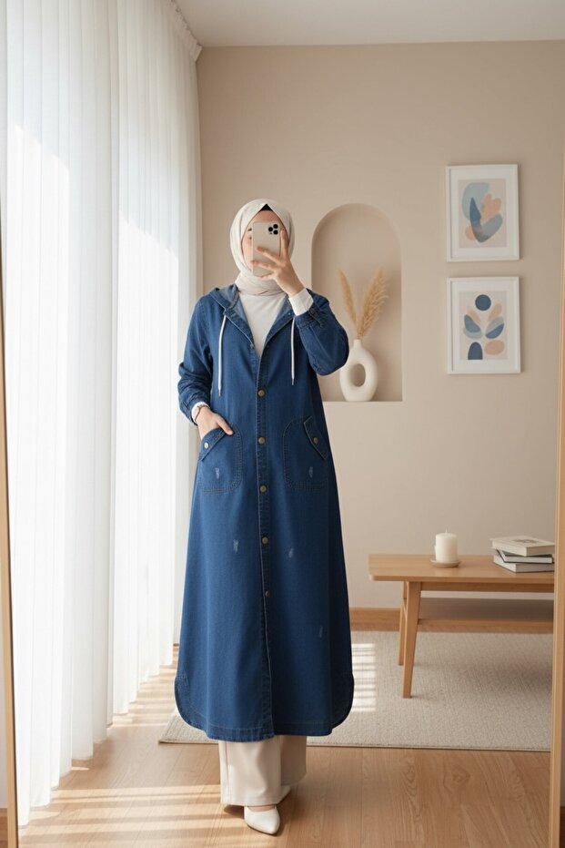 Laci Fold Pocket Denim Cap - 1