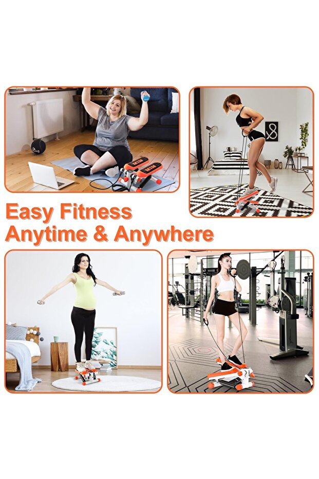 جهاز تمرين ميني ستيبر مع أشرطة مقاومة وعداد السعرات الحرارية - 6