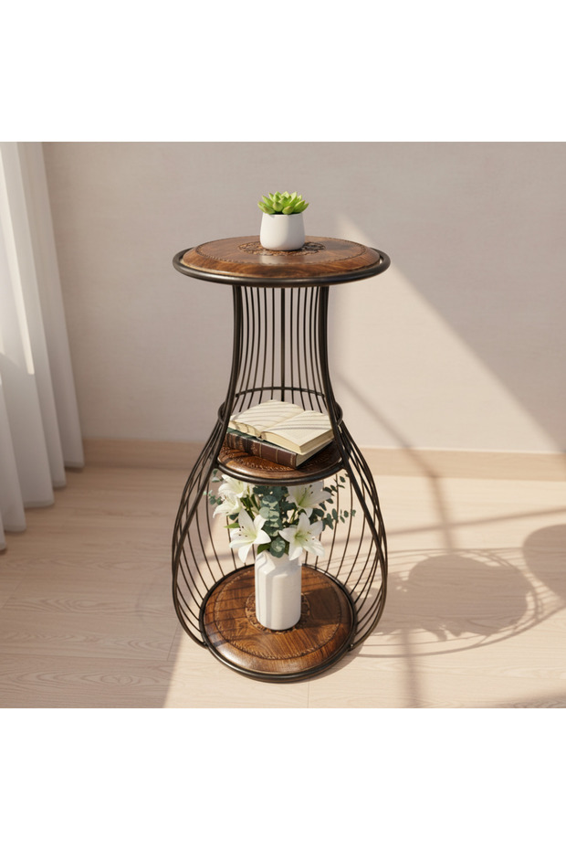 3 Katlı Ferforje Sehpa - 5