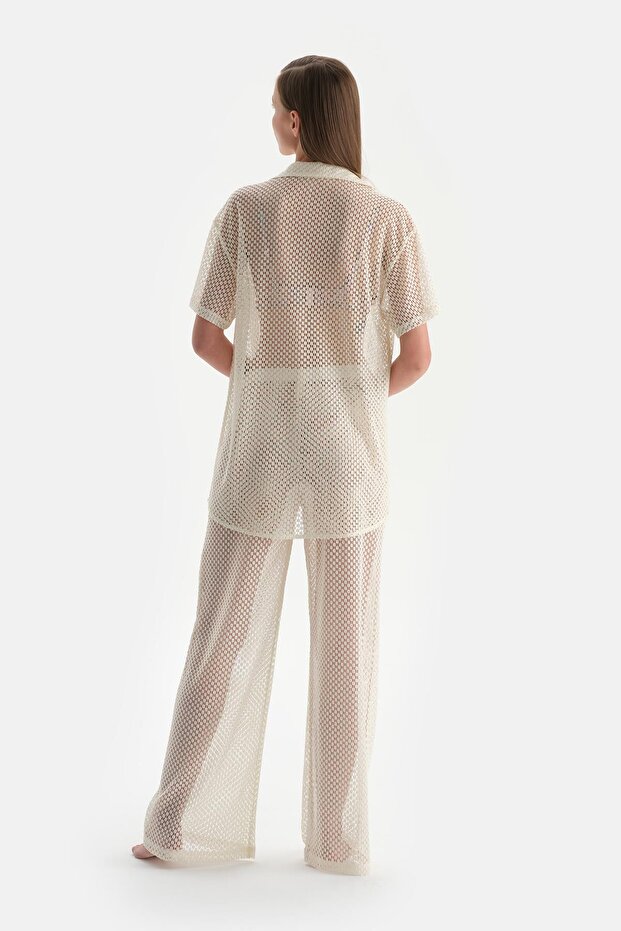 Ekru Kısa Kol Gömlek - 2