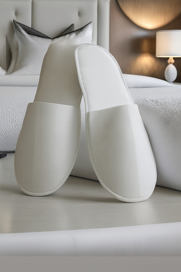 Hotel Slippers Disposable White 100 Pairs 200 Pieces - Spa Hotel Slippers Double Packaged