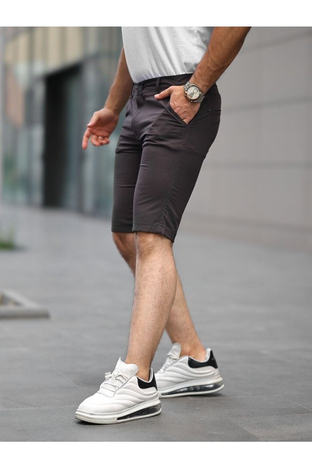 Men's High Waist Basic Summer Tight Brown Capri Shorts
