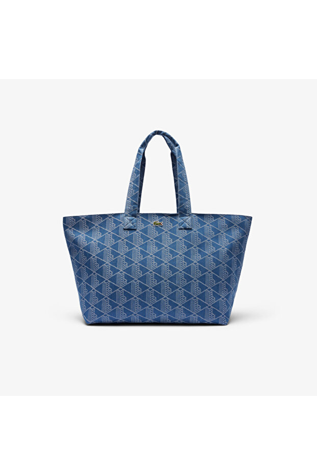 Unisex Monogram Mavi Omuz Çantası - 1