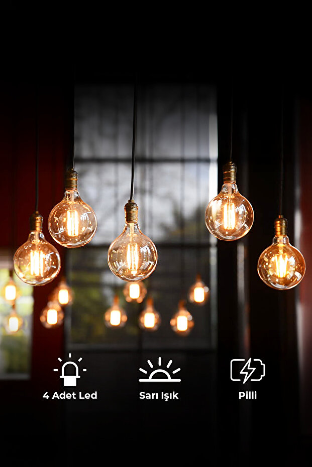 Urban Mood Retro Dekoratif Led Işık Top 4'lü