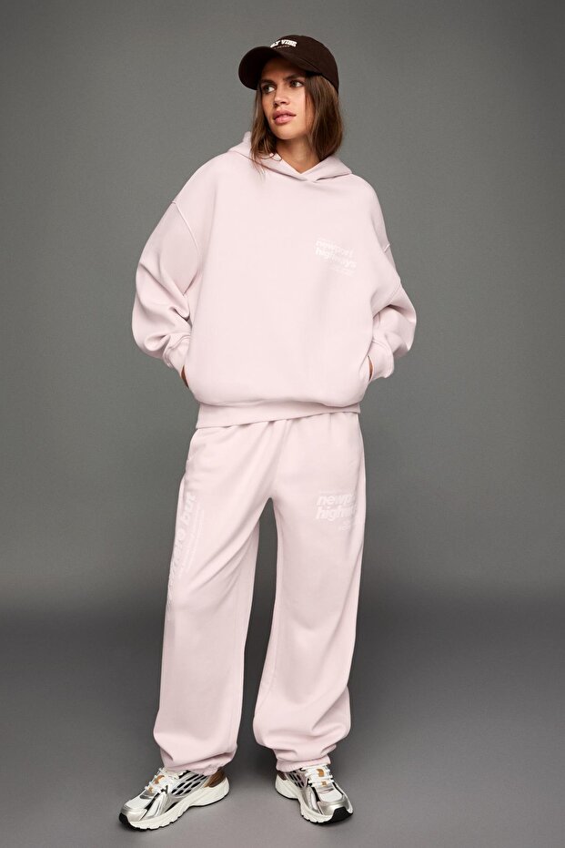 Baskılı kapüşonlu sweatshirt - 4