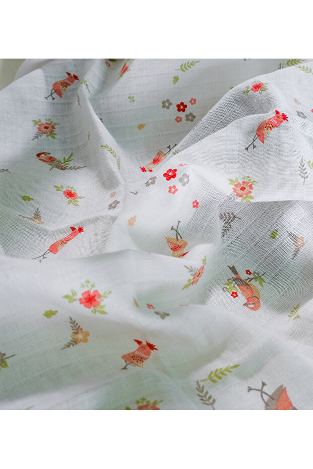 غطاء وبطانية موسلين منقوشة - 2