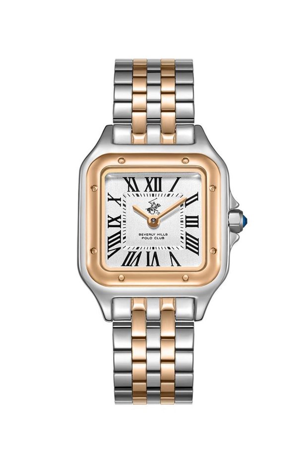 BEVERLY HILLS POLO CLUB BP3755C.530 Women Analog Display Watch & Metal Strap Silver/Rose Gold