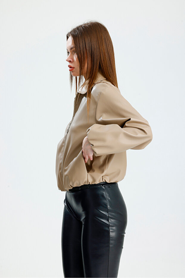Deri Bomber Ceket - 4