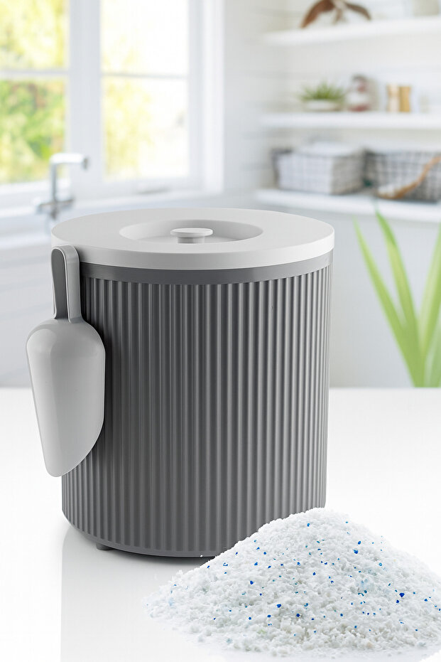 Powder and Tablet Detergent Storage Box Detergent Storage Container 3.5 Lt with Shovel Gift - 1