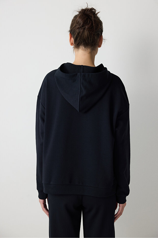 Oversize Active Siyah Hoodie - 5