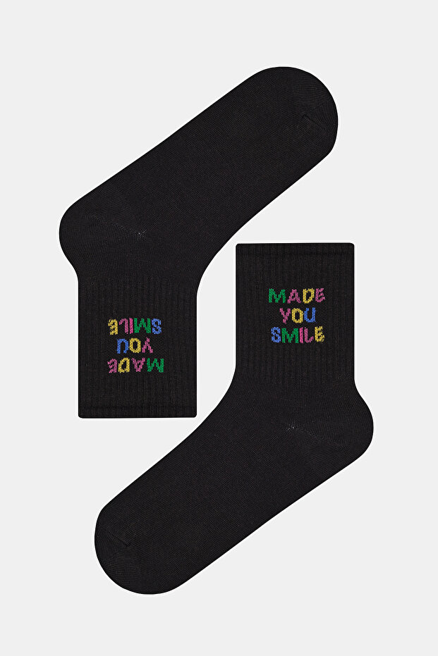 Черни тенис чорапи Smile - 1