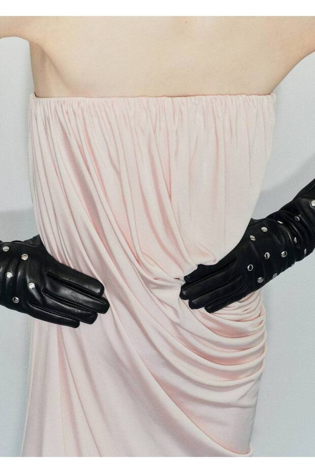 Zımbalı deri eldiven - 2