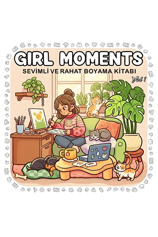 M&H Coloring Girl Moments Vol 1 - 21x21 cm Boyama Kitabı, Çocuk ve Yetişkinler için