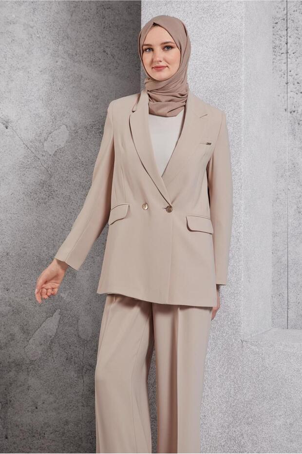 Kruvaze Collar Pants Suit 30504