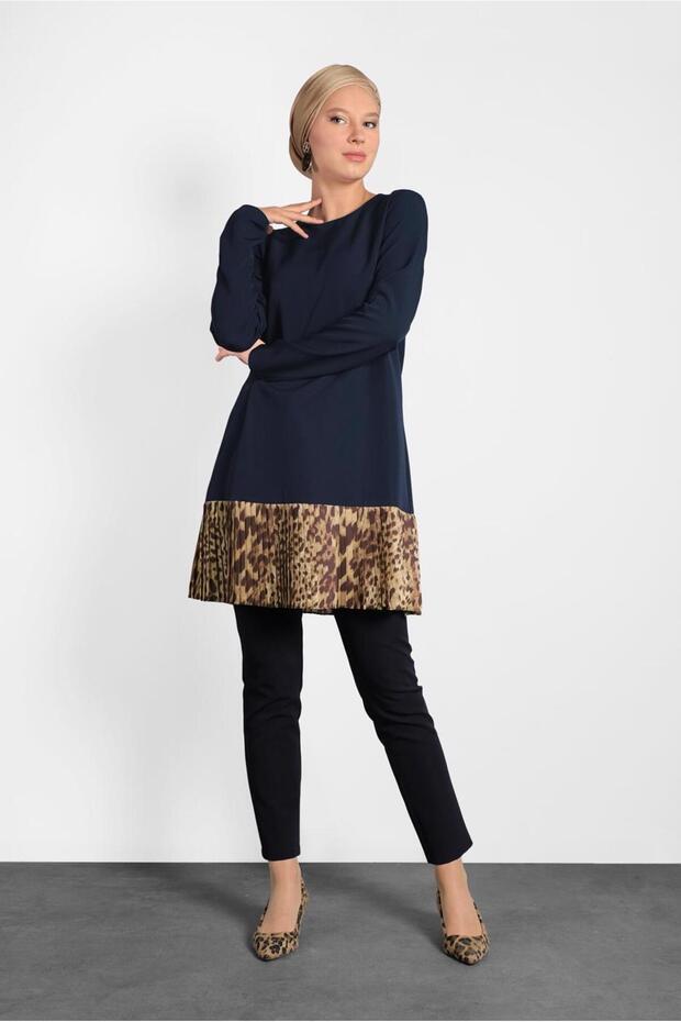 Leopard Printed Tunic with Skirt Hem 40137