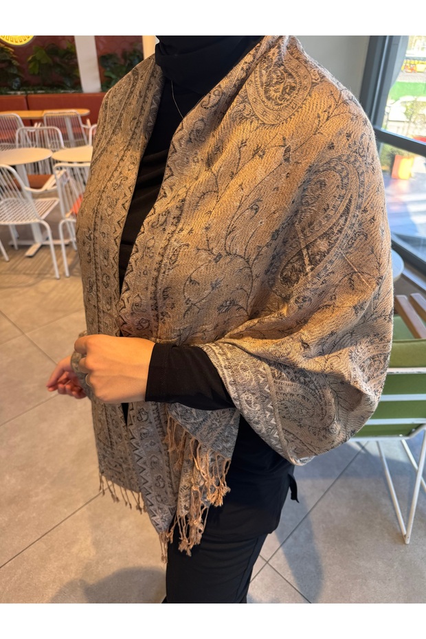 Rustic Harmony Dokuma Kaşmir Şal - 1