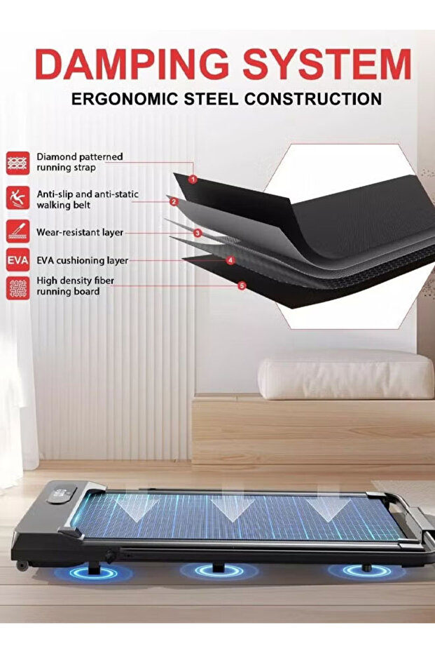 Foldable Treadmill 100kg Capacity 1.75Hp Remote Control 2 Levels Manual Incline Treadmill with iPad Holder and Wheels - 3