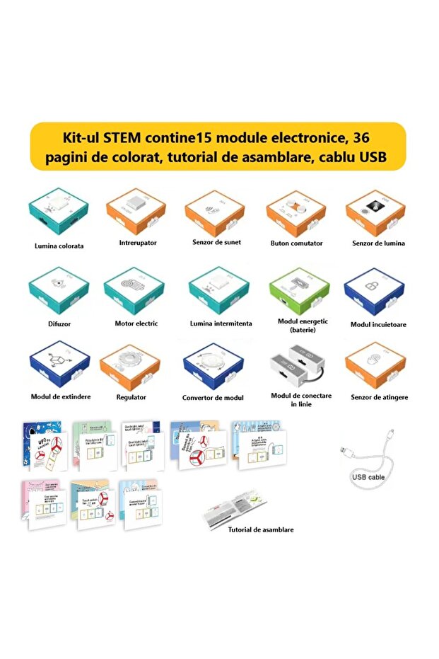 Joc educativ cu blocuri de construcție electrice, STEM - 2