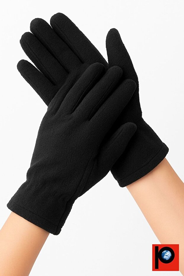 Kadın Kışlık Siyah Polar Eldiven - 1
