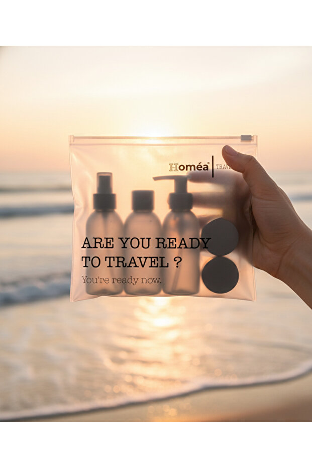 Travel Set of 5 Plastic 100ml Bottle Jar Kit Travel Kit Smoked