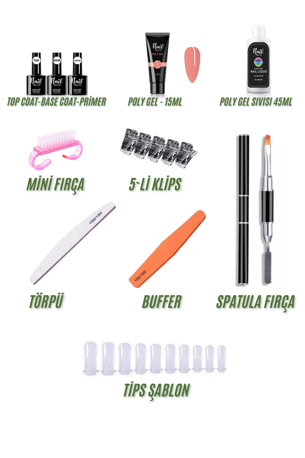 Poly Jel Set Tırnak Seti Polijel Poly Gel 15ml - 2