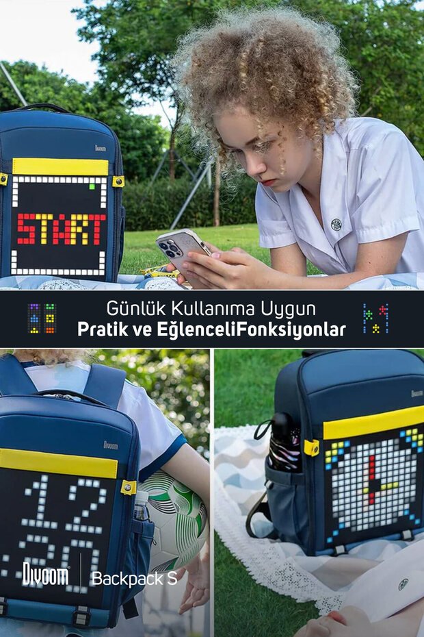 Backpack S Blue LED Screen App Controlled Smart Backpack - 7