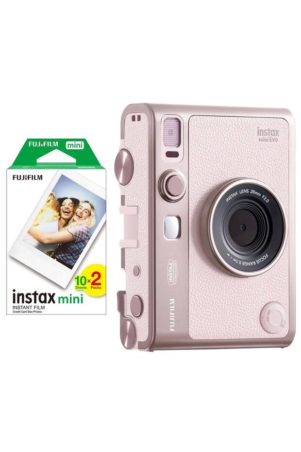 Fujifilm Instax Mini Evo Gentle Rose Hybrit Fotoğraf Makinesi ve 20'li Film