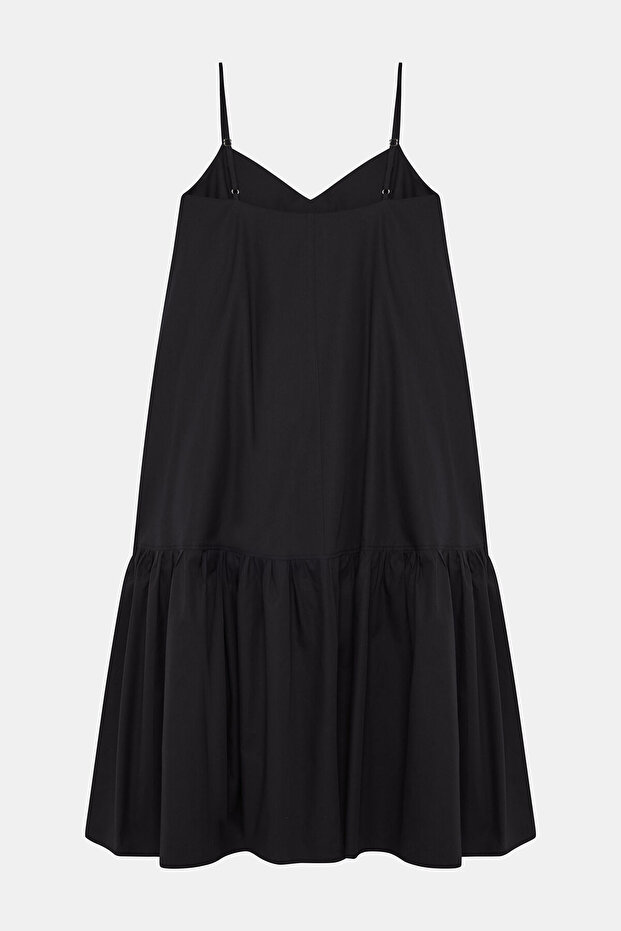 SİYAH ASKILI MAXİ ELBİSE - 2