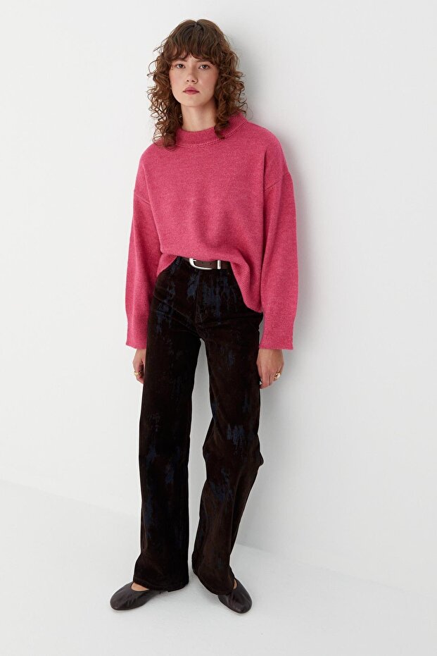 Basic Triko Kazak Pembe - 4