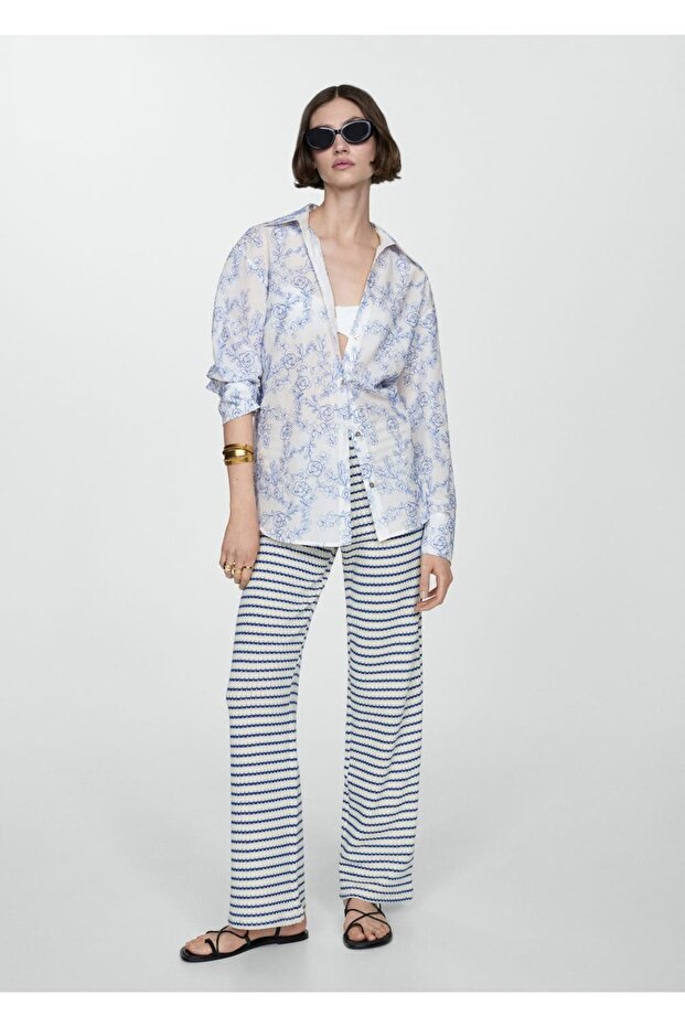 Çiçek işlemeli gömlek - 2