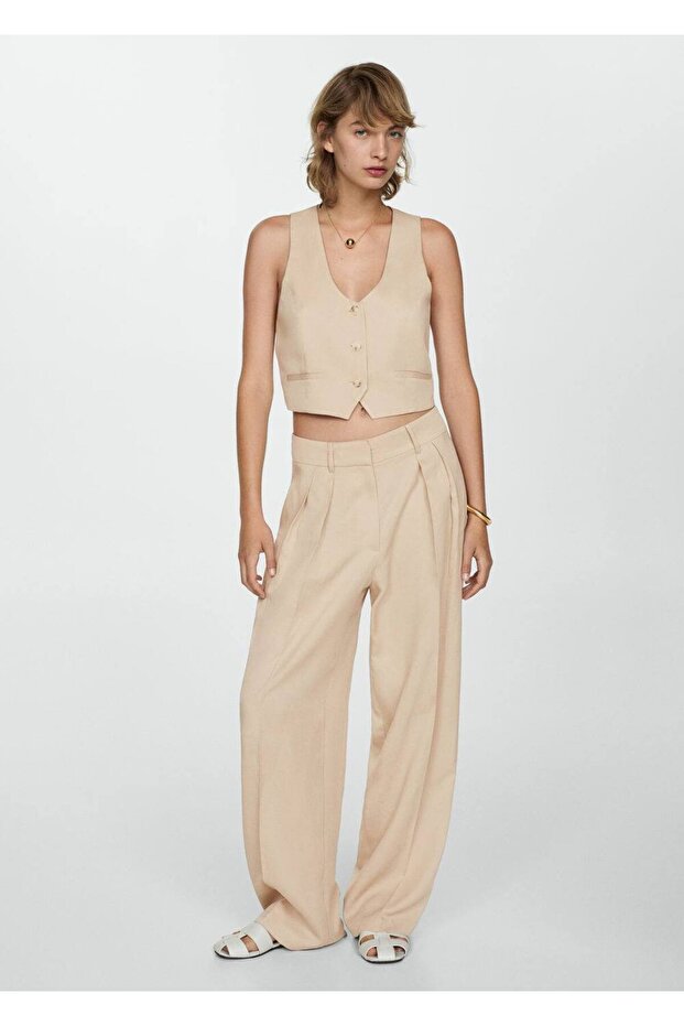 Crop lyocell yelek - 2