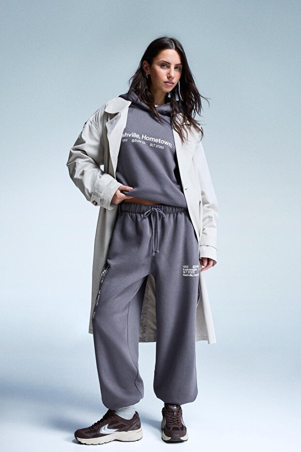 Baskılı kapüşonlu sweatshirt - 3