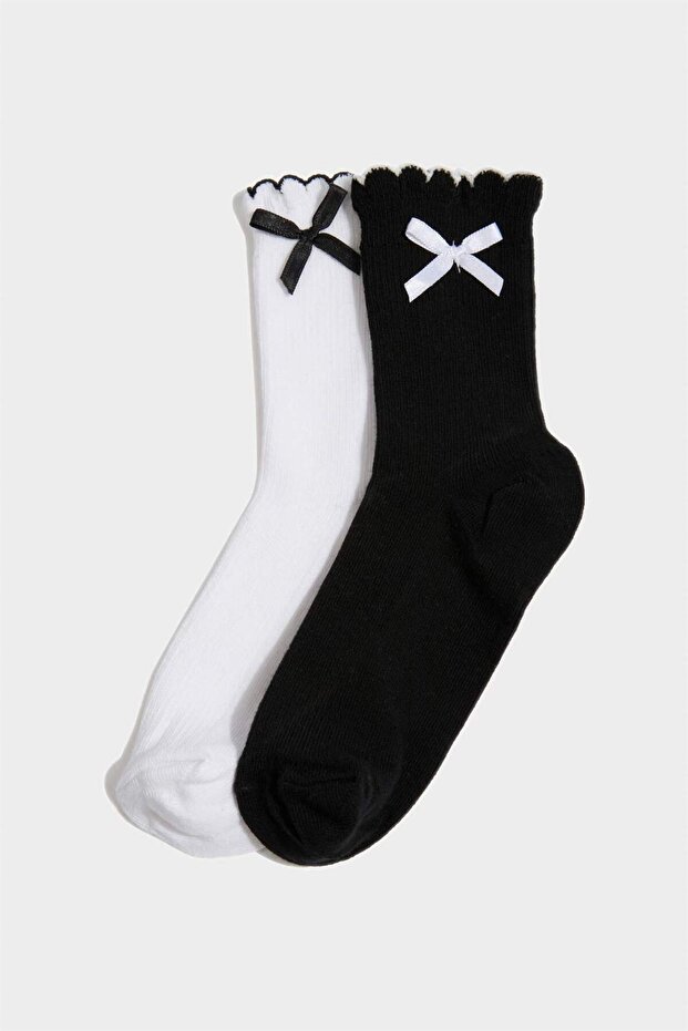 Girl's 2-Pack Cotton Long Socks F7214A8Ns