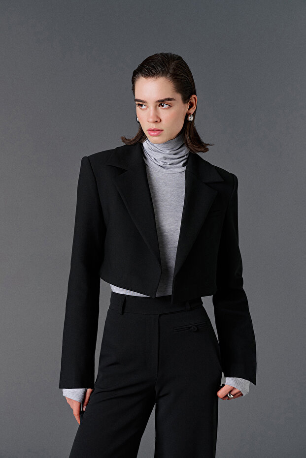 crop blazer ceket - 3