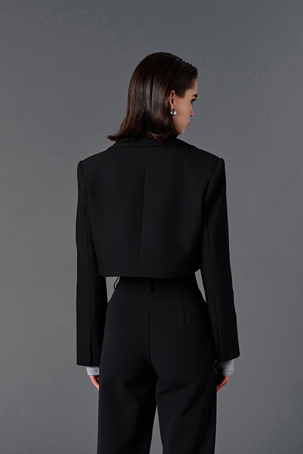 crop blazer ceket - 5