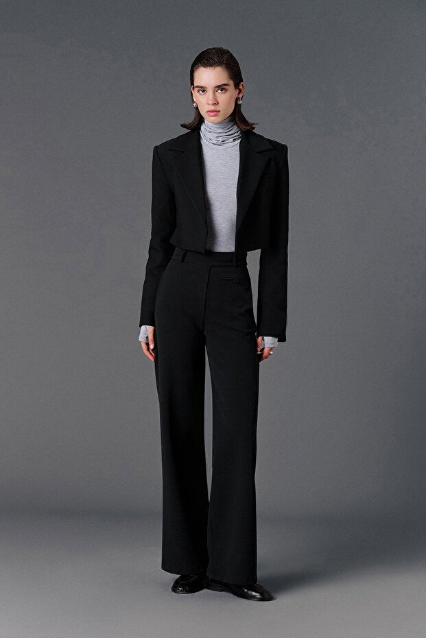 crop blazer ceket - 4