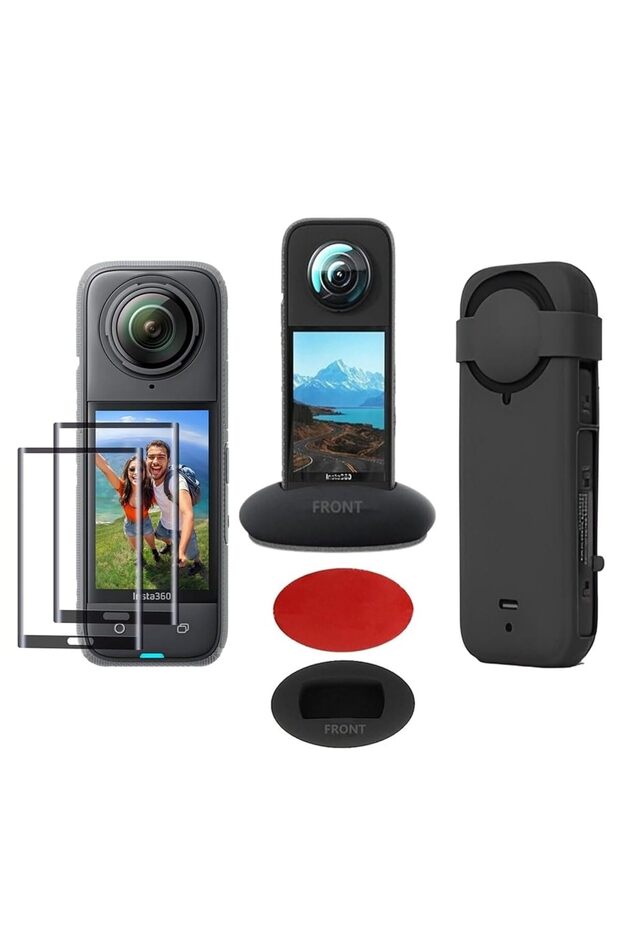 Silicone Case for Insta360 X4 Action Camera, Protective Case with [2Pack] of Screen Protecto