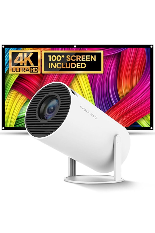 Mini Projector With 100" Projector Screen, HY300