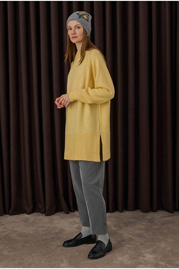 Balıkçı Yaka Basic Kazak Soft Sarı - 2