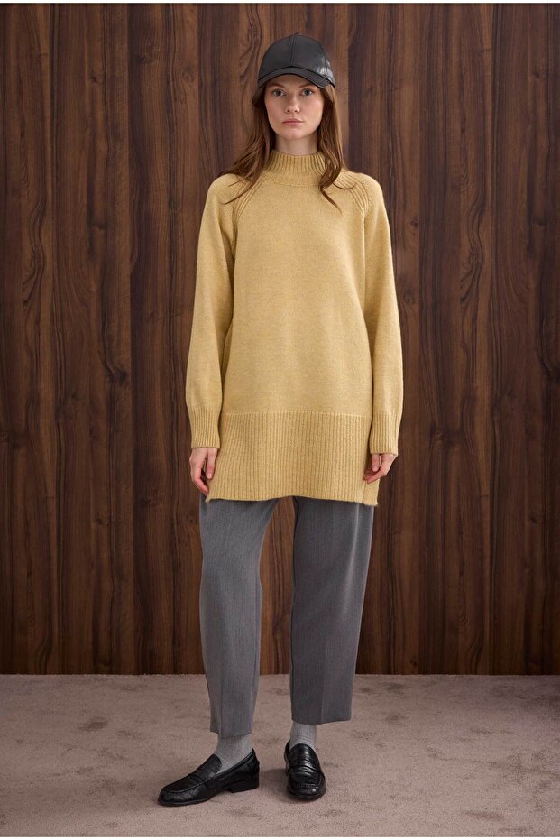 Balıkçı Yaka Basic Kazak Tereyağı - 1