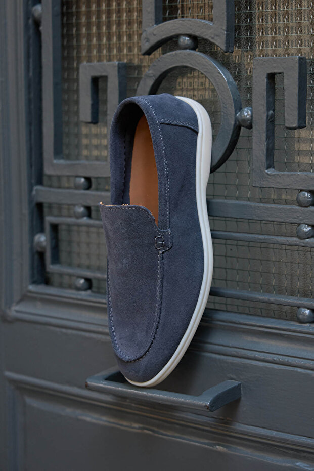 حذاء لوفر رجالي من الجلد الطبيعي 100% من Loop Füme Suede