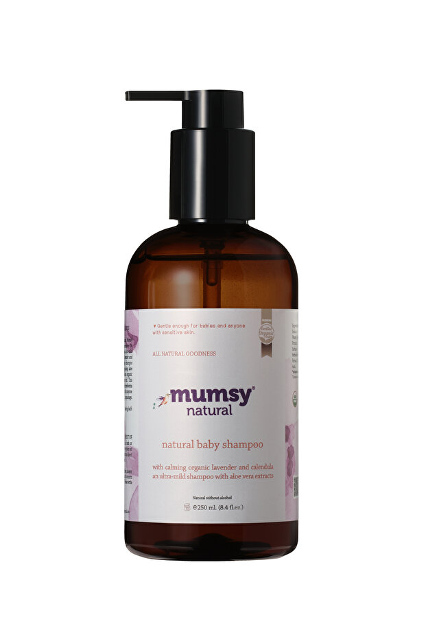 Mumsy Natural Göz Yakmayan, Kolay Taranan Bebek Saç ve Vücut Şampuanı, Organik Bitkisel Formül, 250 Ml.