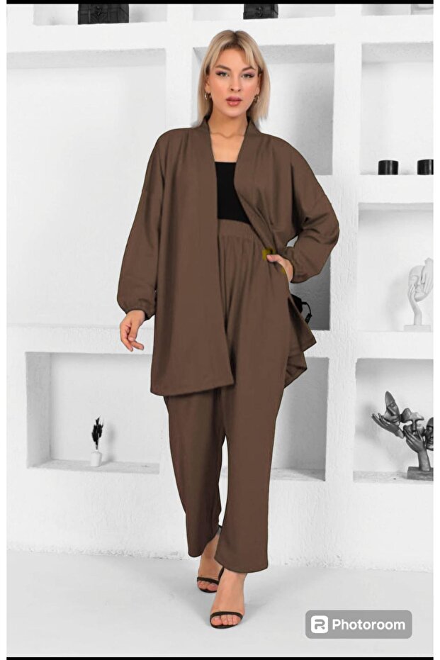 Plus Size Crepe Suit with Jacket and Pants